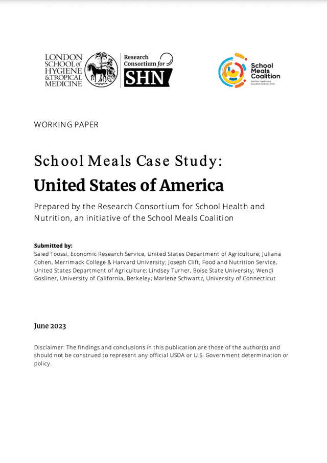 School Meals Case Study: United States of America